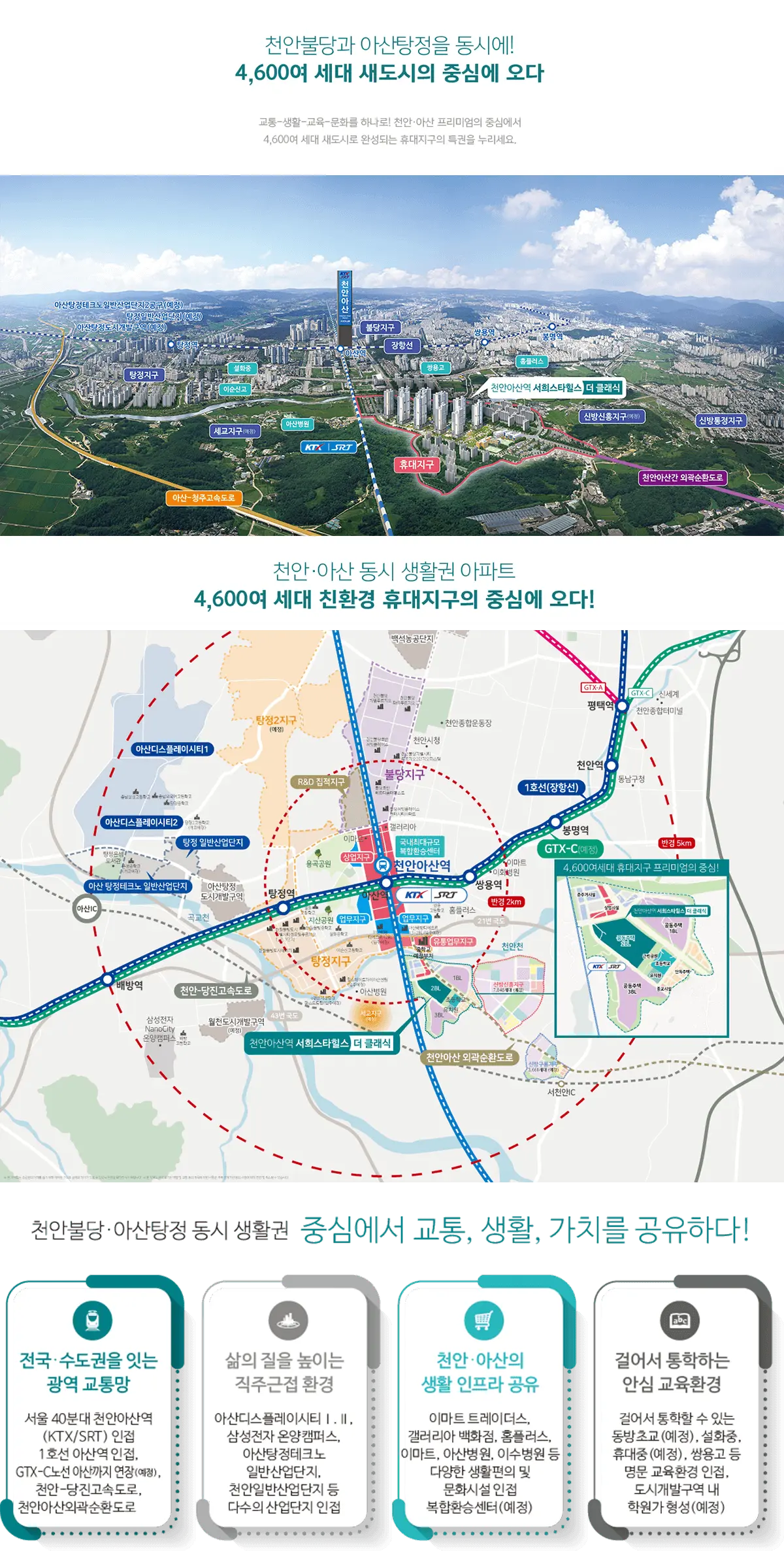 천안아산 서희스타힐스의 위치를 보여줍니다